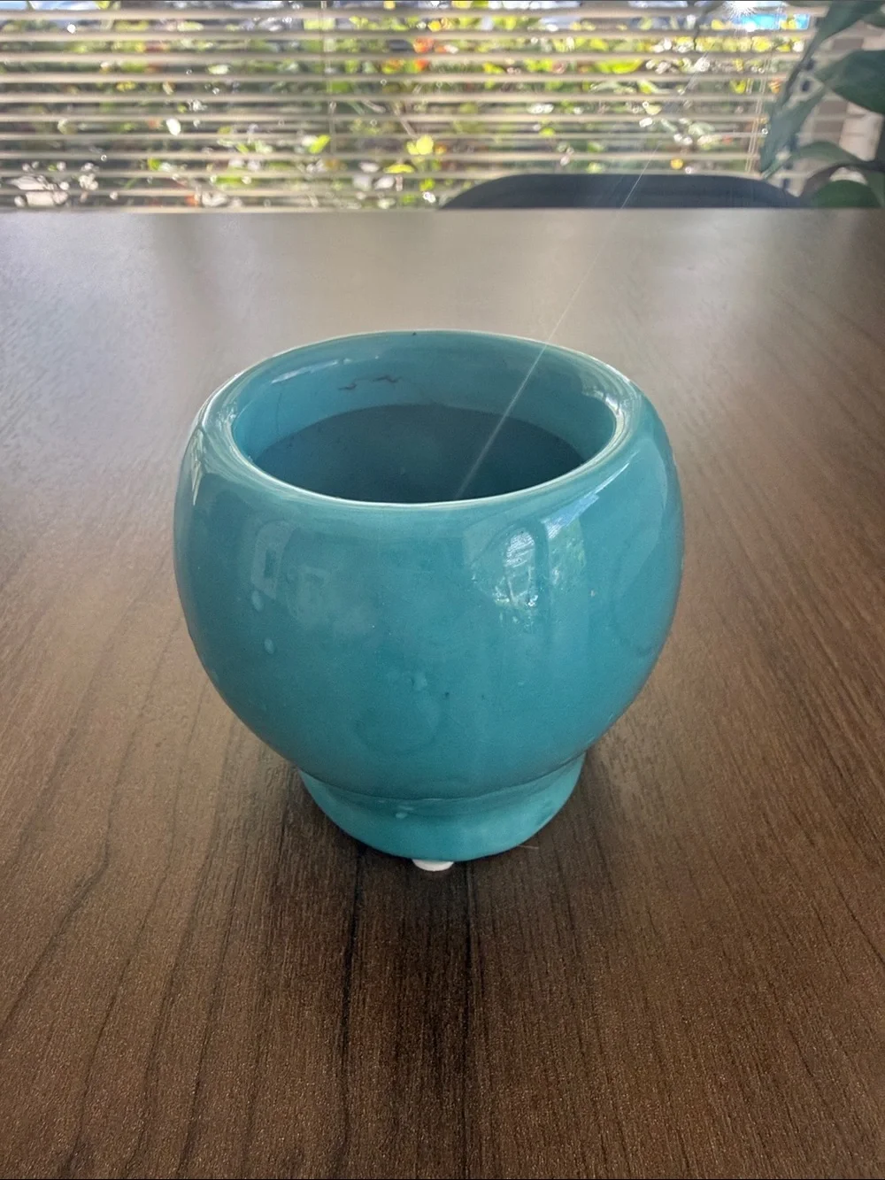 Sugar Skull Day of the Dead Turquoise Ceramic Planter Bowl